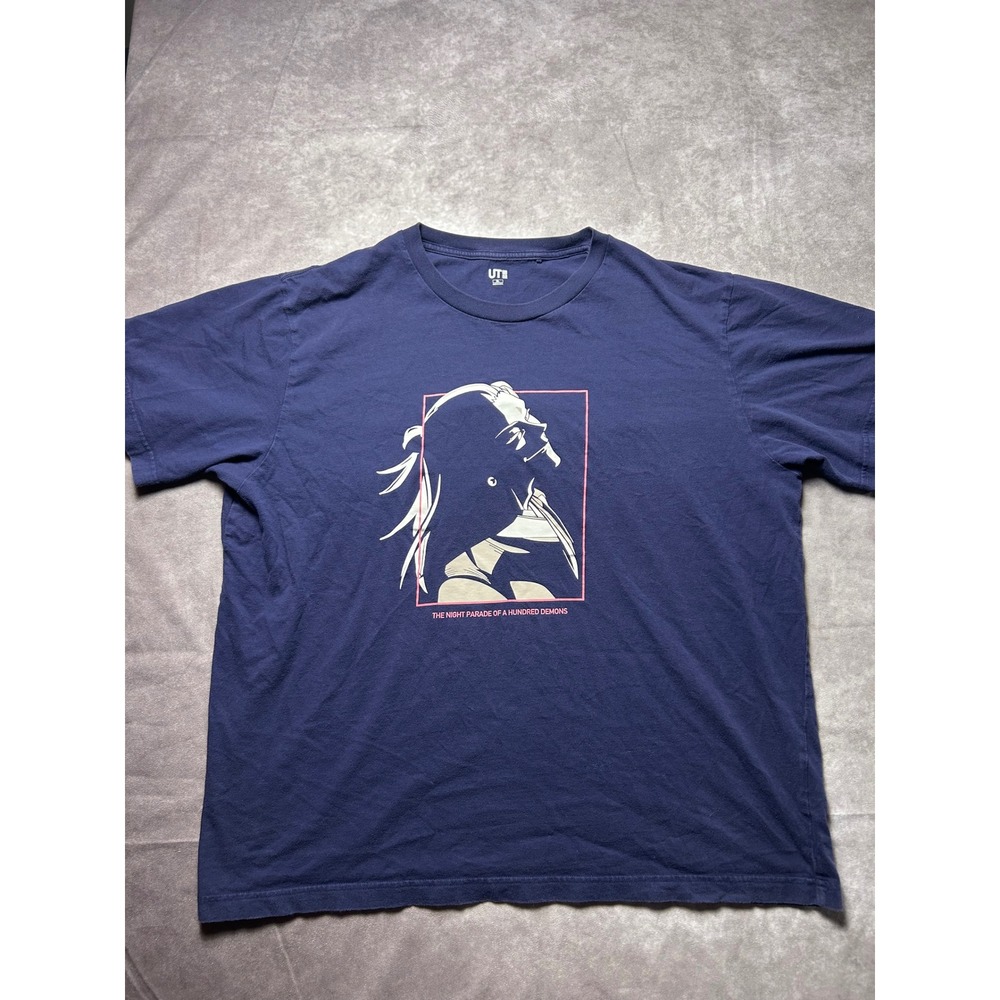 Uniqlo UT T-Shirt Mens XL Navy Blue Night Parade of a Hundred Demons Graphic